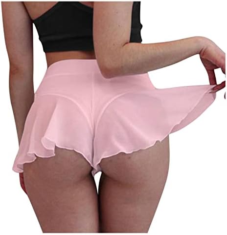 2 u 1 protočne kratke hlače za žene Gym Yoga Atletic Workion Kratke hlače visoki struk Stup Dance Ruffled Mini suknje