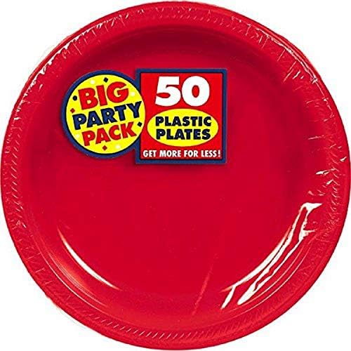 630732.4 plastične ploče za ručak, 50 komada, jabučno crvene