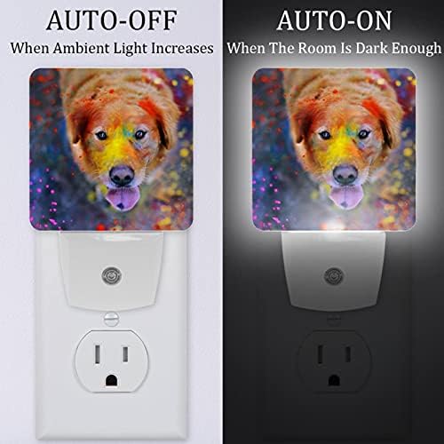2 kom LED noćno svjetlo s automatskim uključivanjem / isključivanjem, šareni pas savršen za spavaću sobu, kupaonicu, vrtić, kuhinju,