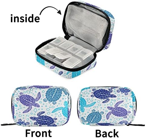 Kutija za tablete Vintage morske kornjače 7-dnevna torbica za tablete putna torba za organizatore tableta s patentnim zatvaračem prijenosna