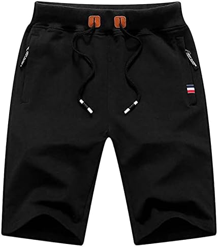 Simcotic muške kratke hlače povremene ljetne kratke kratke hlače džepovi za patentne zatvarače elastični struk