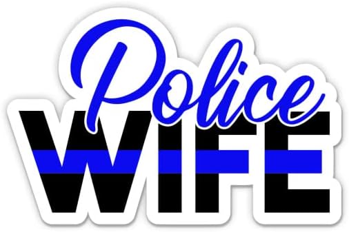 Naljepnica policijske supruge - naljepnica s prijenosnim računalom od 3 - vodootporni vinil za automobil, telefon, boca vode - Naljepnica