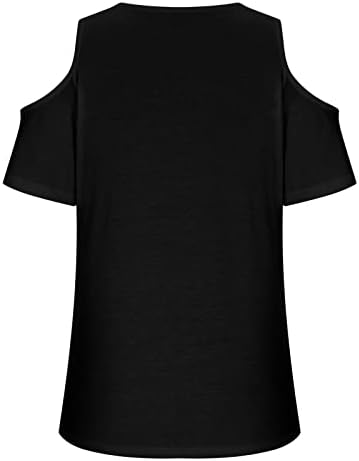 Hladna majica na ramenu za žene v vrat kratki rukavi majice Čvrste košulje u boji 2023 Ljetne bluze
