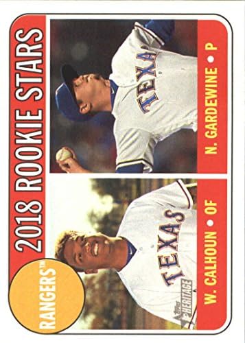 2018. Topps Heritage 86 Nick Gardewine/Willie Calhoun Texas Rangers Rookie Baseball Card