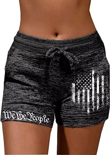 Llhxrui američka zastava kratke hlače za žene mi ljudi 1776 kratke hlače 4. srpnja Patriotski povremeni elastični kratki kratke hlače