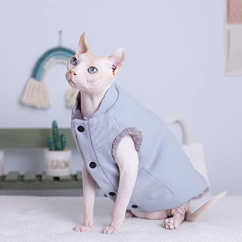 Sphynx mačka odjeća zima topli džemper odijelo gusta čvrsta boja kaputa lažnog krzna mačka bez kose pidžama za kućne ljubimce za mačke