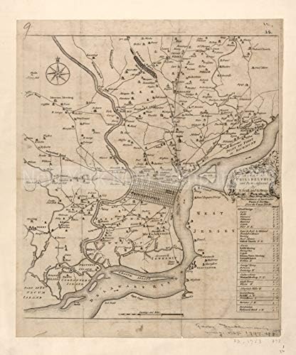 1753. Karta | Karta Philadelphije i dijelova u susjedstvu, | Pennsylvania | Philadelphia | Philadelp