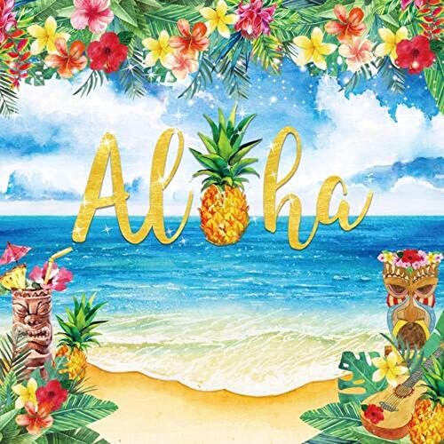 84.60 inča Pozadina Aloha Luau havajski ukrasi za zabave tropska plaža Leis Foto Kabina ljetni pribor za rođendanske natpise Tiki Pozadina