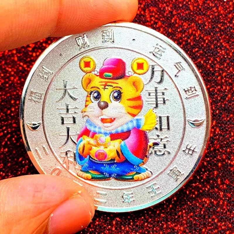 2022. Zodiac Natal Tiger Nova godina Zlatna komemorativna medalja povoljna tigrasta godina Zlatna kovanica komemorativna kovanica