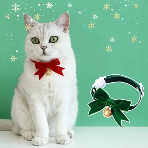 Ogrlice za pse Božićni baršun ručna leptir mašna s kopčom za kućne mačke ovratnik za pse leptir mašna zvono za mačje oči ogrlice za