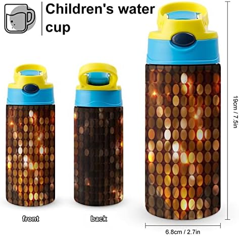 Boca s vodom sa slamom zlatnim sjajem izolirana vakuum šalica od nehrđajućeg čelika 500 ml za školu