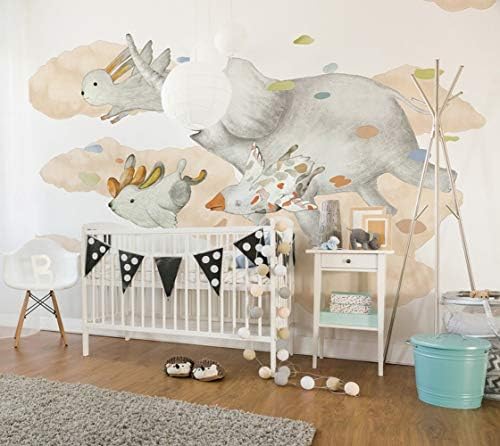 Wangc prilagođeni crtić Slatki slon 3d tapete freske za dječju sobu za bebe 3d zidni papir samo ljepljive zidne naljepnice 197x126in