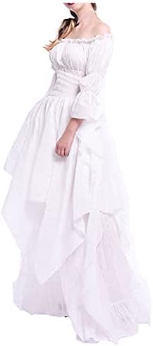 Renesansna Haljina ženska labava s rukavima trube retro haljina za igranje dugih rukava elegantna večernja klupska haljina Maksi haljina