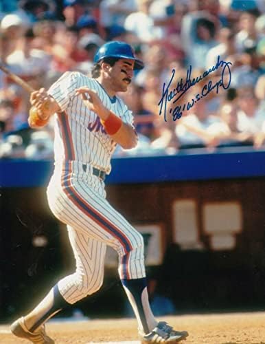 Keith Hernandez New York Mets 1986 WS Champs Action potpisan 8x10 - Autografirane MLB fotografije