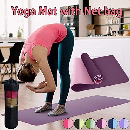 Joga prostirka s mrežastom vrećicom debljine 6 mm neklizajuća prostirka za fitness u teretani za jogu, pilates i vježbe na podu