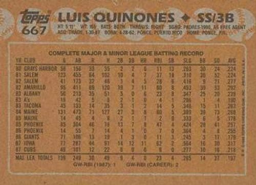 1988. Topps 667 Luis Quinones