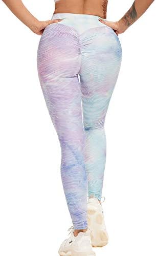 Tajice za žene, gamaše za žene visoke joge hlače za vezanje boje Scrnch guza podiže elastične tajice