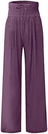 Iaqnaocc hlače za žene, udobne široke noge udobne protočne hlače s džepovima