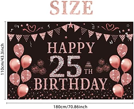 25. rođendan nakit za žene, ružičasto zlato 25. rođendan pozadina banner, dvadesetpetogodišnja rođendanska zabava, pozadina fotografije,