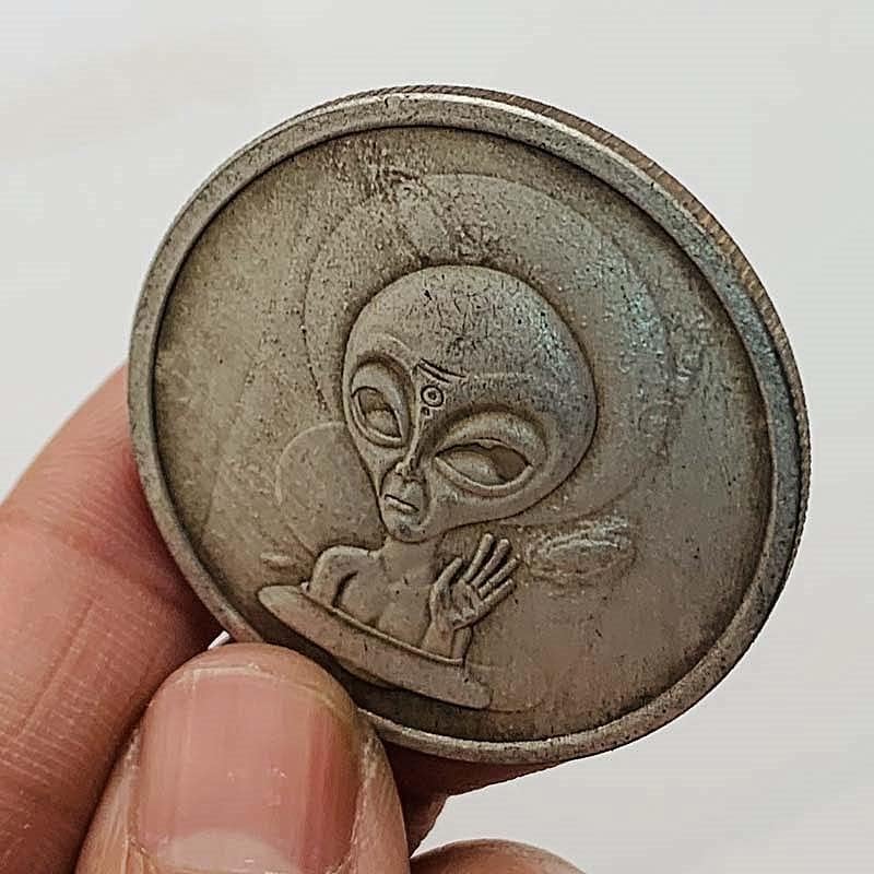 Wandering kovanice Aliens mesing Old Silver Commemorative Coins Igrajte bakrene srebrne kovanice zanatske magične kovanice medalje
