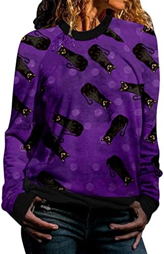 Women Halloween dukserice bundeve duh košulja slatka jesenska posada majica dugih rukava za žene