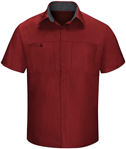 Crveni kap muški standardni performans kratkih rukava plus majica s trgovinom s tehnologijom Oilblok