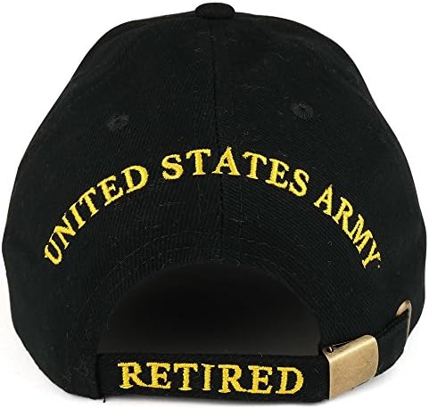 Službeno licencirani umirovljeni vojnik američke vojske koji nosi vojnu bejzbolsku kapu s vezenim amblemom