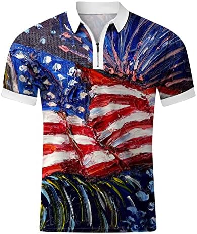 4. srpnja majice za muškarce zabavne, polo majice Muška majica s američkom domoljubnom zastavom ljetni ležerni vrhovi kratkih rukava