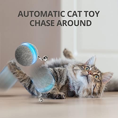 Vanlytpet Cat Automatska igračka: Interaktivne mačke igračke kugla s Bell Smart Cat igračkama za mačiće za unutarnju mačku, mačiće