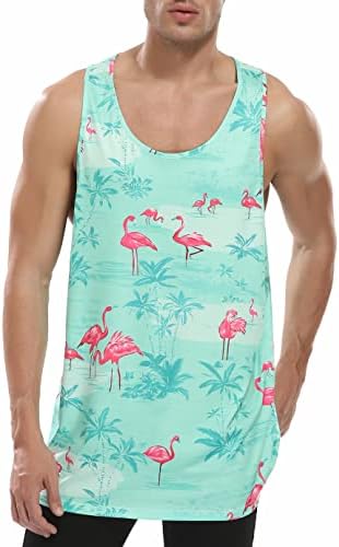 Muškarci cvjetni ljetni tenk vrhovi havaji casual vrhovi labave majice bez rukava bez rukava