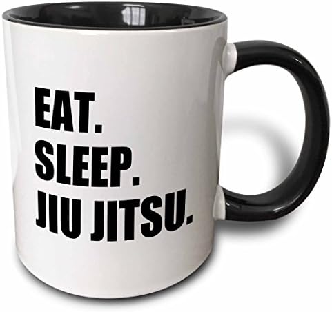 3Drose jesti spavanje jiu Jitsu-japanska borilačka umjetnost-ju jujutsu jujitsu šalica s dva tona, 1 grof, crna