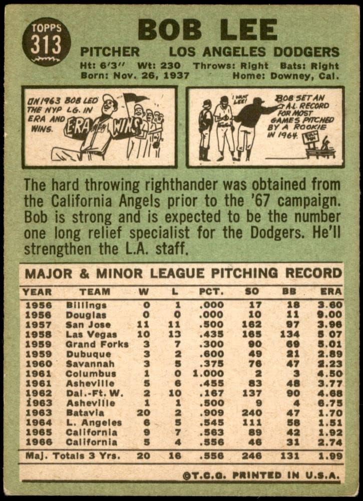 1967. Topps 313 Bob Lee Los Angeles Dodgers Fair Dodgers