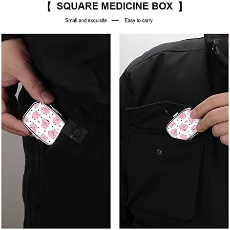 Kutija za tablete ružičaste svinje kvadratni lijek za tablete prijenosne tablete za tablete za vitamine Organizator tablete tablete