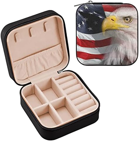 Umiriko Eagle American Flag Mala kutija za nakit, prijenosni nakit za putovanje za prsten, privjesak, naušnice, ogrlicu, kutije za