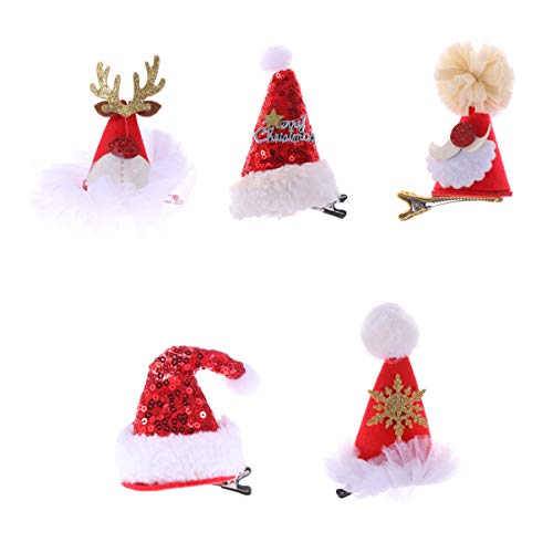 9 5pcs Sretan Božić šljokice Božićni šešir snježne pahulje Sob Santa božićni Dodaci za kosu za božićne zabave pokloni za zabavu