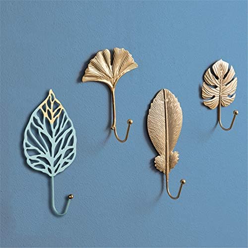 Oryougo set od 8 ukrasnih listova Željezne kuke biljka Moderni držač ključeva zid montirana jednostruka vješalica za kaput za hodnike,