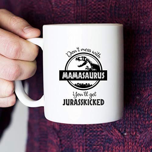 Ne petljajte se s Mamasaurusom, dobit ćete jure - smiješni Dinosaur rođendanski poklon - poklon za mamu od muža sina kćer - šalica