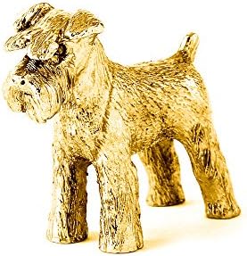 Minijaturni šnauzer napravljen u britanskom umjetničkom stilu kolekcija figurica psa 22CT Zlatna pozlaćenost
