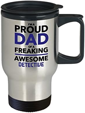 Šalica za kavu za detektiv - ponosni tata fantastičnog detektiva - Dan očeva poklon za tatu -bez čelične šalice