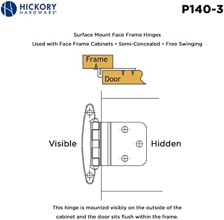 Hickory hardver P140-3 Polusceaned Flush Mount 3/8-inčni odstupanje, polirani mesing