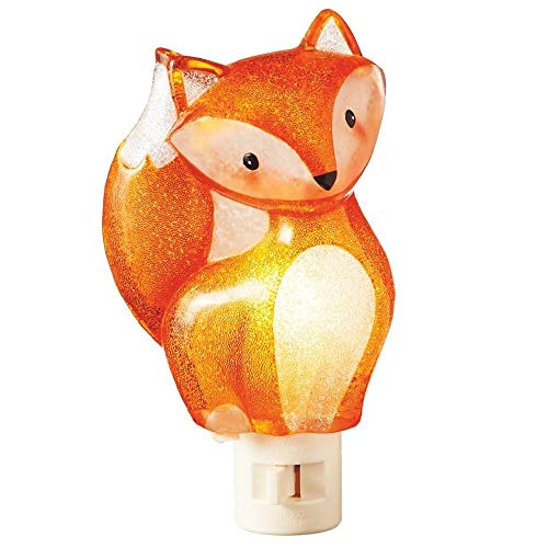 Sjedeća šumska lisica narančaste boje 3,5 inča 6 inča akrilno Ukrasno ugrađeno zidno noćno svjetlo