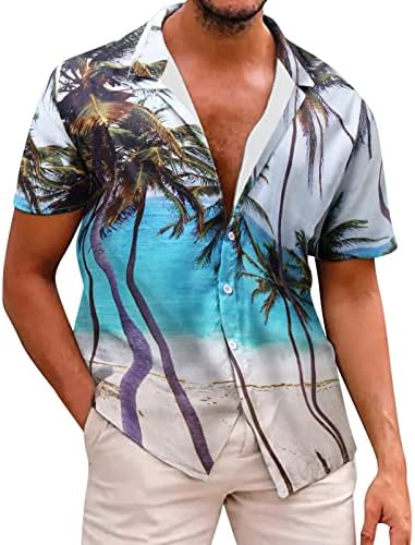Muška košulja za funky plažu Aloha tropske zabave košulje kratki rukavi Down Down Hawaiian Majice Ljetni odmor muškarci vrhovi
