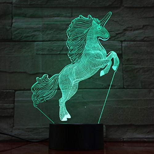 Unicorn LED Daljinski 3D noćni svjetlost dječja noćna svjetlost 7 boja Slatka stolna svjetiljka Dječji rođendanski odmor djevojčica