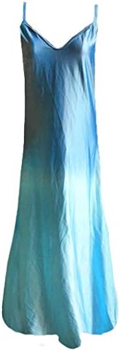 Gdjgta ženska kravata gradijent rukav bez vrata v vrat špageti duga maxi haljina casual ljetna plaža za sunčanje tenk haljina