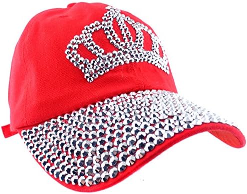 Elonmo Bling Rhinestone Hats Crown Design Women Baseball CAP Golf Hat Jeans Podignuti traper podesiv
