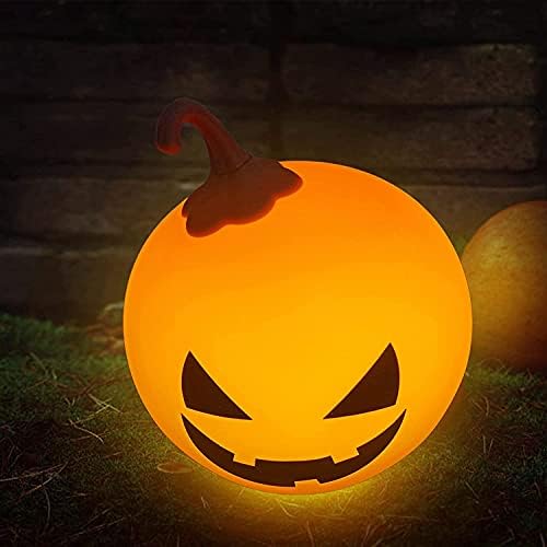 Halloween svjetla od bundeve, noćno svjetlo za djecu, 7 boja za promjenu LED dodira noćna svjetiljka za bebe prijenosni silikonski