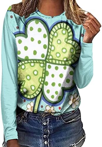 Gornja košulja za žene Ljetna jesenska odjeća Dugi rukav pamuk Pamuk grafički casual casual St. Patrick's Day Top 7s 7s