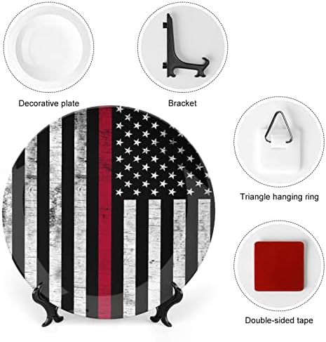 Američki vatrogasac zastava za zastavu viseća keramička ukrasna ploča s zaslonskim postoljem Prilagođena godišnjica vjenčanih poklona