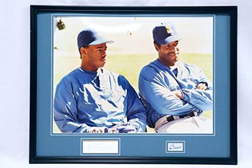 Ken Griffey Jr & Sr potpisali su uokvireni prikaz 18x24 fotoaparat JSA Mariners - Autographd MLB fotografije