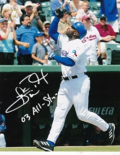 Carl Everett Texas Rangers 2003 All Star Action potpisan 8x10 - Autografirane MLB fotografije